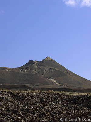 Vulkan in Lanzarotte Lanzarote Lavafeld Vulkan